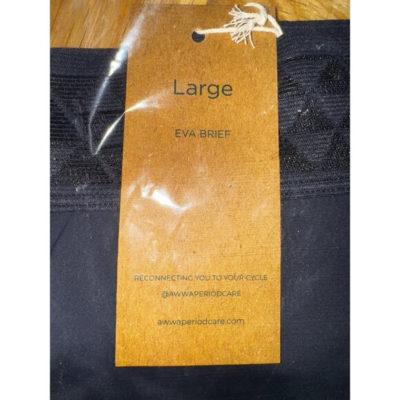 Eva Brief Black Period Underwear By Awwa Large Sustainable & Compostable Comfy - Picture 1 of 4